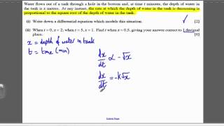 Core 4 OCR Jan 2008 Q8  Differential equations 3 [upl. by Broderick]