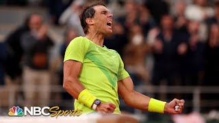 French Open Round 4 Felix AugerAliassime vs Rafael Nadal  HIGHLIGHTS  5292022  NBC Sports [upl. by Ailb574]