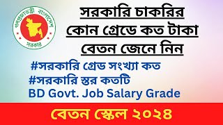 সরকারি চাকরিতে কোন গ্রেডে কত বেতন বিস্তারিত ।। Govt Job Salary In Bd 2024 ।। Find The Job BD [upl. by Odidnac]