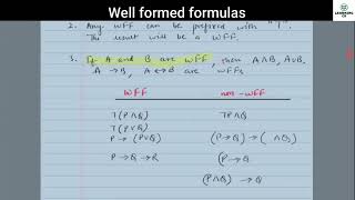 Well formed formulas  Discrete Mathematics [upl. by Eityak]