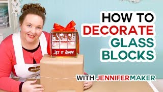 How to Decorate Glass Blocks with Lights and Vinyl with your Cricut [upl. by Eardnoed]