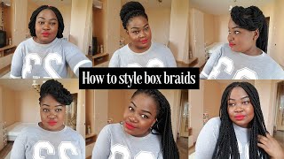 HOW TO STYLE BOX BRAIDS [upl. by Ilzel947]