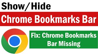 How to Show Bookmarks Bar in Google Chrome  Show Bookmarks bar Chrome Shortcut  Chrome Bookmark [upl. by Norward]