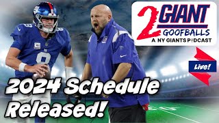 2024 NFL New York Giants Schedule Revealed [upl. by Weintrob]