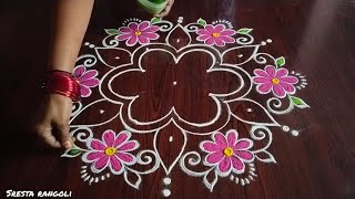 2 Traditional Sankranti special rangoli designs only  53 dots  simple festival kolams [upl. by Ellora]