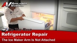 Amana Refrigerator Repair  Ice Maker Arm Is Not Attached  Ice Maker [upl. by Aisul]