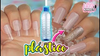 UÑAS POSTIZAS con BOTELLAS de PLÁSTICO  RECICLADAS [upl. by Yetak306]