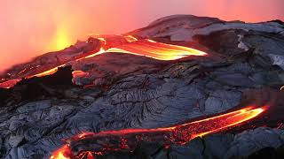 Molten Lava Pouring Into sea Hawaii DIGITALNECTAR [upl. by Mihe]