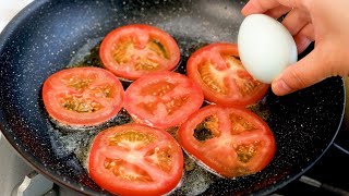 Just add eggs to 1 tomato Quick breakfast in 5 minutes Simple and delicious [upl. by Enetsuj168]