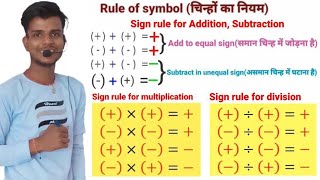 Sign rule for Additionsubtraction multiplication Division Rule of Symble [upl. by Abocaj]