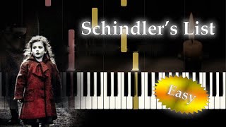 Schindlers List Theme  EASY Piano Tutorial [upl. by Gesner909]