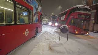 4K London Snow 🌨Walk  walking in snow at night in North London  December 2022 [upl. by Nakeber]