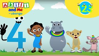 Hello NUMBER 4 Count with me  Learn to Count with Akili and Me  Learning videos for toddlers [upl. by Lauritz214]