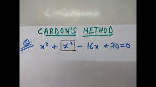 CARDAN METHODQ2MATHEMATICS2 [upl. by Wengert]