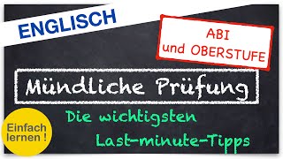 Englisch Abi mündliche Prüfung  LastminuteTipps für Bestnoten [upl. by Nadual427]