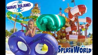 VLOG  INCROYABLES TOBOGGANS AQUATIQUES AVEC KAYLA AU PARC SPLASHWORLD WAVE ISLAND [upl. by Frohne]