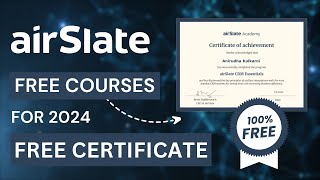 FREE Online Course with Certificate in 2024 with airSlate Academy [upl. by Isador]