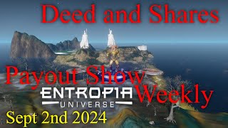 Deed and Shares Payout Show Weekly For Entropia Universe Sept 2nd 2024 [upl. by Mersey46]