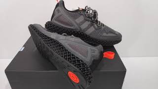 Quick Look  Adidas ZX 2K 4D Grey Four Core Black Solar Orange [upl. by Freida955]