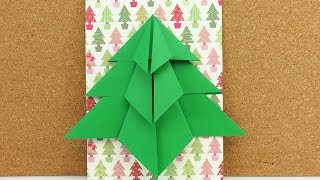 Weihnachtsbaum falten  Origami Tanne selber machen  Weihnachtskarte amp Dekoration  DIY [upl. by Roydd]