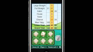 iPhone dice throwing game YatzyYahtzee or Maxi Dice [upl. by Nodnelg611]