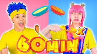 Eat Right with Spoon Fork and Chopsticks  Mega Compilation  D Billions Kids Songs [upl. by Morell]