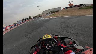 Karting driving with slicks on mixed conditions at Dubai Kartdrome [upl. by Clyte]