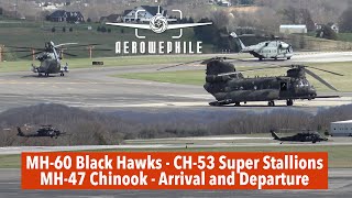 BIG MONDAY  Two MH60 Black Hawks  Two CH53 Super Stallions  One MH47 Chinook  KTRI 18Mar24 [upl. by Kcirneh]