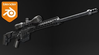 Barrett MRAD Sniper Modeling  Blender [upl. by Erdnua]