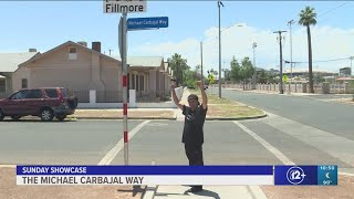 Street dedicated to legendary boxer Michael Carbajal [upl. by Aerdnat722]