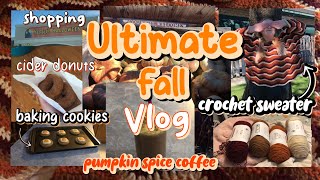 ultimate fall vlog  crocheting a fall sweater baking cookies shopping fall festive [upl. by Leterg]