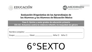 EXAMEN DIAGNÓSTICO MEJOREDU QUINTO DE PRIMARIA 2024 EXAMEN 2 FASE 5 [upl. by Annua]