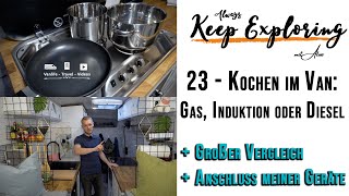 23 ‖ Kochen im Van Ein Vergleich und warum ich Gas nutze  DIY Campervan Selbstausbau [upl. by Eilraep]