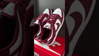 Nike Dunk Low Bordeaux Fall Sneaker Unboxing [upl. by Enixam64]