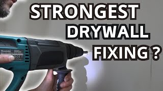 How to FIX to DOT amp DAB PLASTERBOARD Strongest drywall fixing Corefix plug amp screw Timco plugs [upl. by Cohby399]