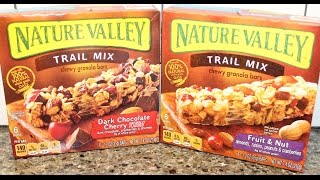 Nature Valley Trail Mix Fruit amp Nut and Dark Chocolate Cherry Chewy Granola Bars Review [upl. by Chrystel]