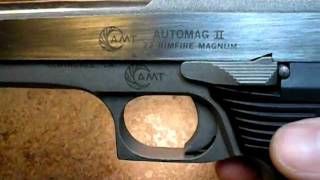 AMT Automag II 22 Magnum Pistol Close up viewing [upl. by Maddalena703]