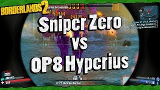 Borderlands 2  Sniper Zero vs OP8 Hyperius w Minion Stacking Trick [upl. by Gottfried]