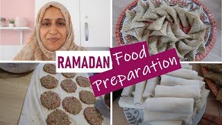 Ramadan Food Preparation with Recipes  Samosas Kebabs Spring Rolls  Bulk Ramadan Prep  Shamsa [upl. by Yremogtnom]