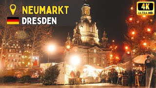 WEIHNACHTSMARKT DRESDEN 🧑‍🎄 an der Frauenkirche 🌟 vom Fürstenzug bis Neumarkt 🎄4K Walking Tour [upl. by Darcy130]