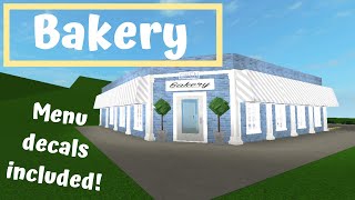 Bloxburg Bakery Speed Build plus menu decals [upl. by Adivad981]