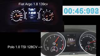 Fiat Argo 18 HGT vs VW Polo 10 TSI [upl. by Zsuedat270]