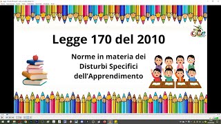 Legge 170 del 2010 In pillole [upl. by Elletnahs]