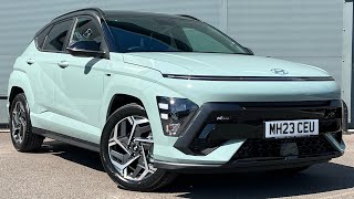 2023 Hyundai Kona N Line Hybrid Facelift Walk Around  Inside look Mirage Green NLine [upl. by Yenruoj]