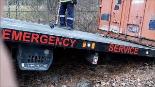 Tow Truck moving shipping container [upl. by Charbonneau]