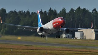 Beautiful Crosswind landings and takeoffs Planespotting at Umeå Airport [upl. by Walcott]