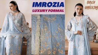 Unboxing of Imrozia Serene Premium Ice Blue Chiffon Luxury Article \UNBOXING OF ORIGINAL BRANDS ONLY [upl. by Eicrad]