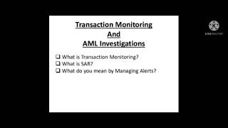 Transaction Monitoring amp AML Investigation [upl. by Baxie]