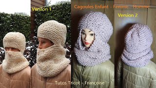 Tuto Tricot Cagoule facile toutes tailles  Cagoule Enfant  Cagoule Femme  Cagoule Homme [upl. by Fishman]