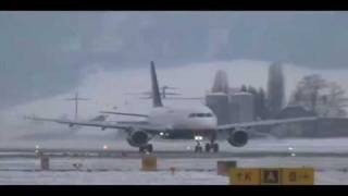 Take off A319 BernBelp to London Gatwick  cold winter day [upl. by Lussier191]